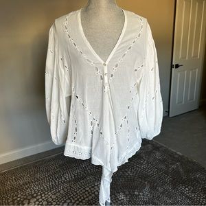 free people cotton balloon sleeve top